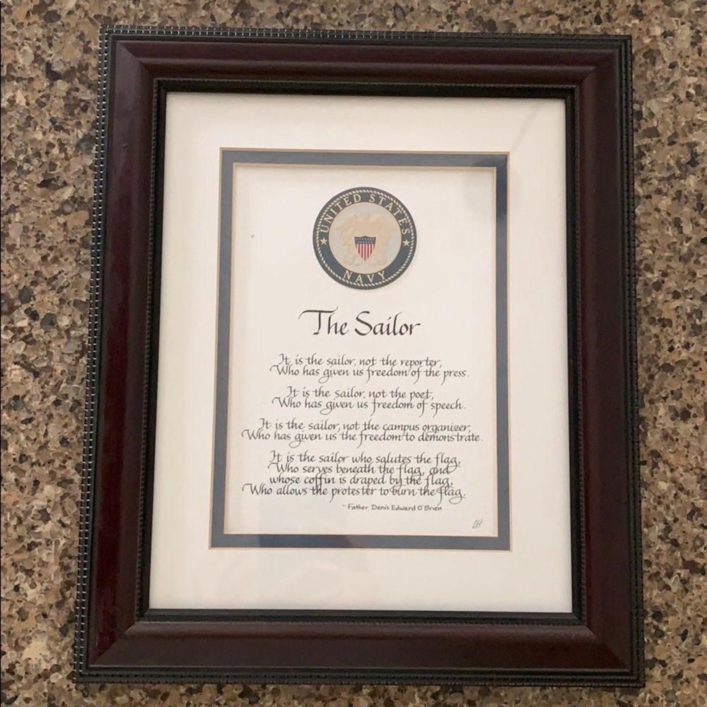 “The Sailor” framed